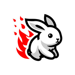 Fototapeta premium a cartoon rabbit with a red spot on its back.