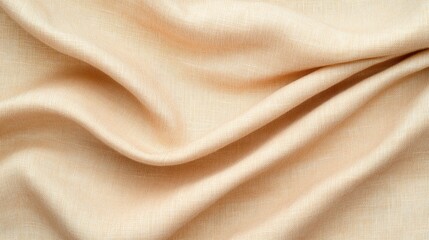 Obraz premium A close-up view of smooth, lightweight fabric showcasing gentle folds and a soft beige color, ideal for various design projects.