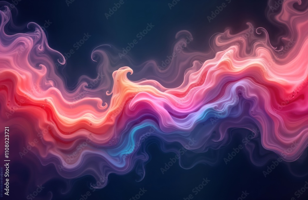 Aufkleber abstract liquid, smoke design flows in colorful waves. dynamic, vibrant colors create visually strik