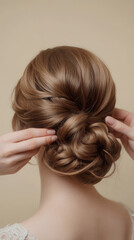 Elegant updo hairstyle styled by professional for special occasions