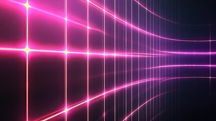 A vibrant and dynamic abstract background featuring glowing pink lines and grids, perfect for technology and modern design themes.