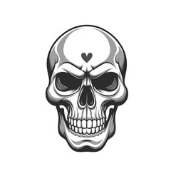Obraz premium Skull silhouette vector design, Skeleton silhouettes, Old School Skull silhouette, human skull black silhouette, Skull and Crossbones Tattoo Design, Traditional Skull design, Minimal Skull Vector