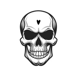 Fototapeta premium Skull silhouette vector design, Skeleton silhouettes, Old School Skull silhouette, human skull black silhouette, Skull and Crossbones Tattoo Design, Traditional Skull design, Minimal Skull Vector
