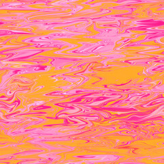 Liquid abstract colorful seamless pattern background in orange and magenta color