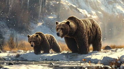 Obraz premium Animal behavior studies, scientific observation, natural habitats, detailed research.