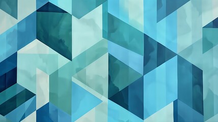 Fototapeta premium Abstract Geometric Pattern with Blue and Green Tones