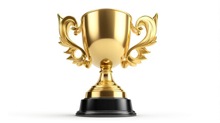 Fototapeta premium winner golden trophy cup on white background