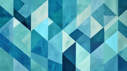 Fototapeta premium Abstract Blue and Green Triangle Pattern