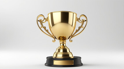 Fototapeta premium winner golden trophy cup on white background