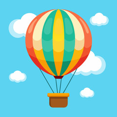 Fototapeta premium Colorful hot air balloon floating in the sky.