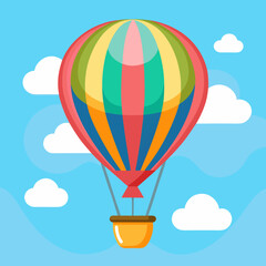 Fototapeta premium Colorful hot air balloon floating in the sky.