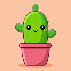 Cactus in a decorated flower pot.
