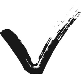 Hand drawn check mark provides a visually striking representation of confirmation, agreement, or positive outcome, suitable for various design applications