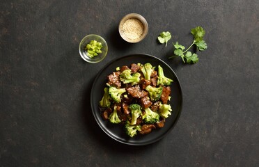 Beef with broccoli in asian style