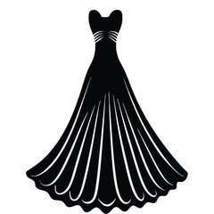 a black silhouette of a formal dress