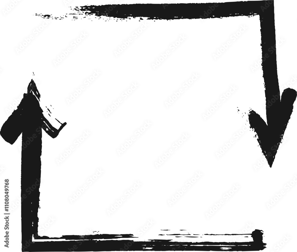 Poster black hand drawn arrows and frame are adding a touch of raw artistry and energy to designs, creating