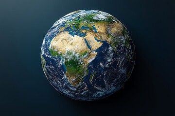 Fototapeta premium A realistic depiction of Earth showcasing continents and oceans.