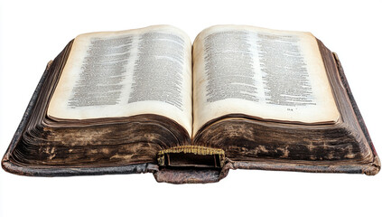 Obraz premium An open book with pages turning, isolated on a white background