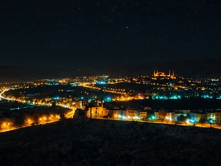 Fototapeta premium Night view from Afyonkarahisar, Turkey.
