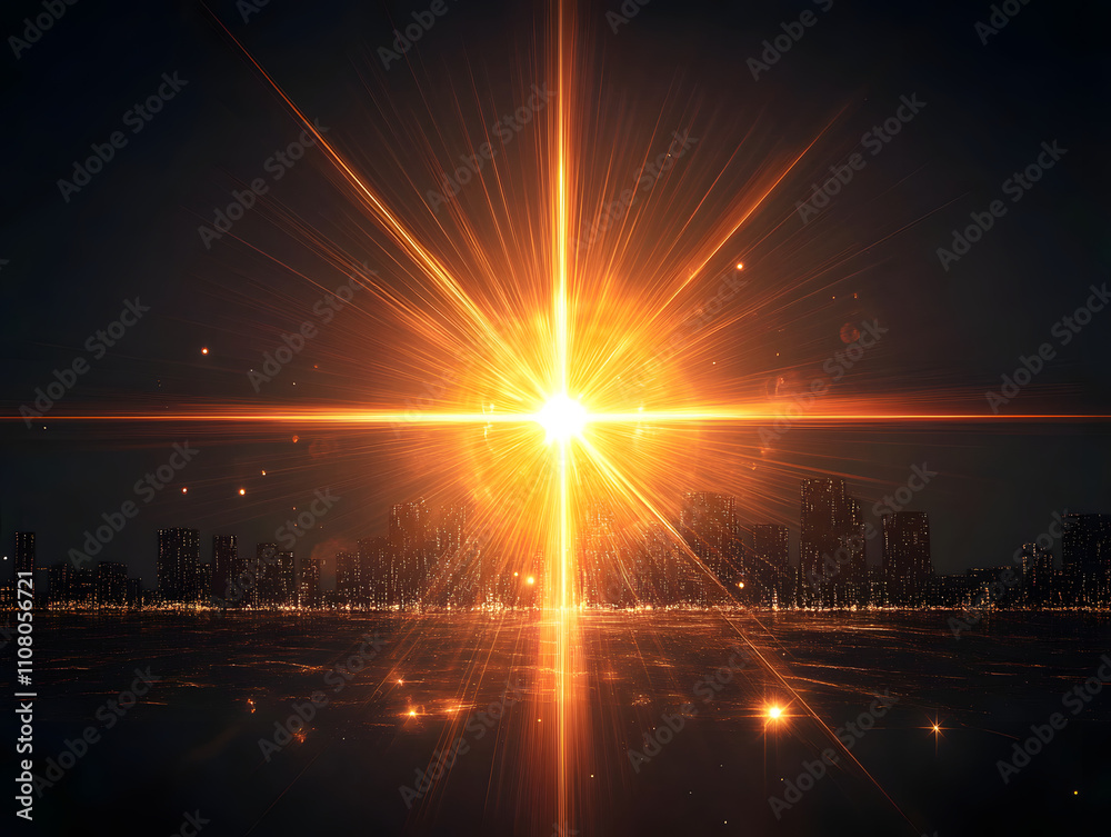 Poster Flare light, effects sunlight, lens flare, light leaks, warm sun rays light effects, overlays or golden flare isolated on black background. effect, sunlight, ray, glow, bright, shine, sun. ai