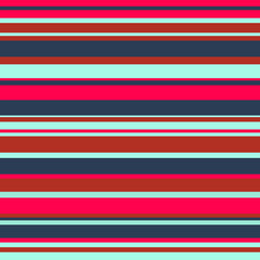 Vibrant Digital Illustration Featuring Horizontal Stripes in Bold Colors, Red, Teal, Navy Blue, Pink