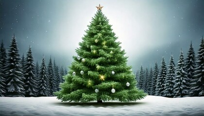 christmas tree with snow