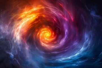 A vibrant cosmic swirl of colors representing a galaxy.