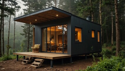 Off-grid homes promoting eco-friendly, self-sufficient living.