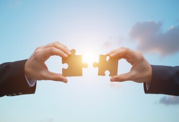 hands fold, connect the puzzle