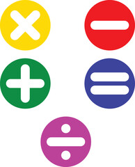 Fototapeta premium Mathematics sign Collection, minus sign, equals, multiply, divide sign, mathematical symbol, Multiplication