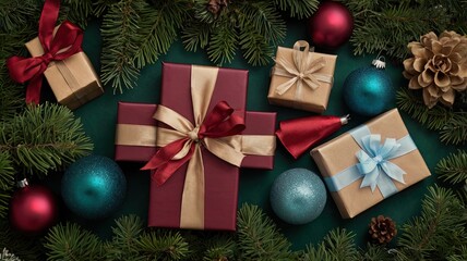 Christmas tree, cozy room,, snow, Christmas color, Forest green, burgundy, light blue, tan