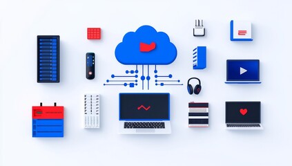 Fototapeta premium Document Handling for Distributed Workforces: Demonstrate the versatility of document management systems for remote employees with an image showing secure access to documents from any location,