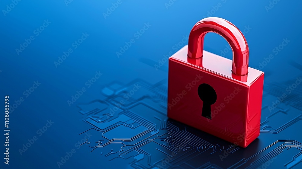 Poster cybersecurity and data protection, internet network security, safeguarding business and financial tr