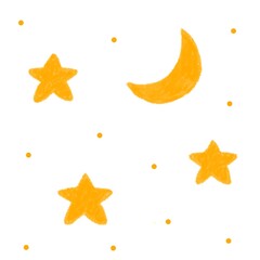 the moon and stars are orange with white background ilustration for wrapping wallpaper design