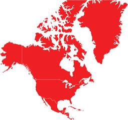 Fototapeta premium North America MAP in Blue, Country Border, North America Map, Border line of North America, Geographic Map