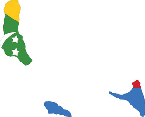 Fototapeta premium Comoros Flag in Map, Comoros Map with Flag, Nation Flag of Comoros, Comoros map
