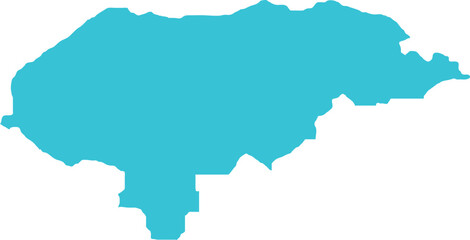 Honduras MAP in Blue, Country Border, Honduras Map, Border line of Honduras, Geographic Map