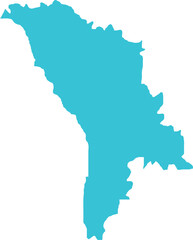 Fototapeta premium Moldova MAP in Blue, Country Border, Moldova Map, Border line of Moldova, Geographic Map