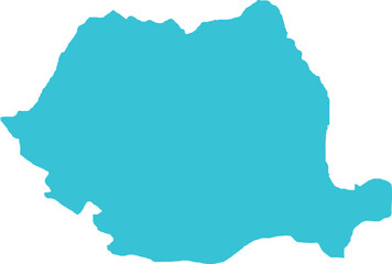 Obraz premium Romania MAP in Blue, Country Border, Romania Map, Border line of Romania, Geographic Map