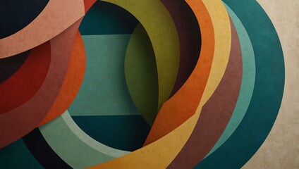 Overlapping circles in an abstract composition, blending color and form.