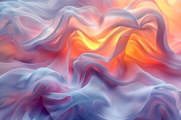 Fototapeta premium Abstract colorful waves of fabric creating a dynamic visual effect.