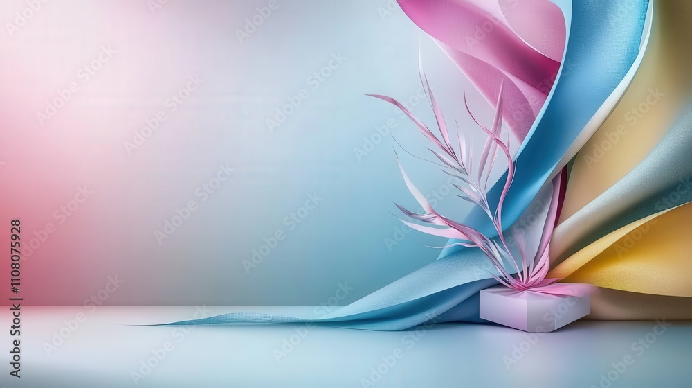 Poster artistic abstract shapes modern studio digital wallpaper minimalist environment dynamic viewpoint cr