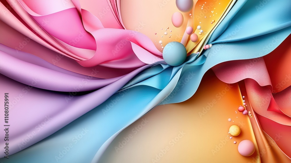 Aufkleber Dynamic abstract shapes digital art minimalistic wallpaper colorful environment artistic viewpoint creative concept