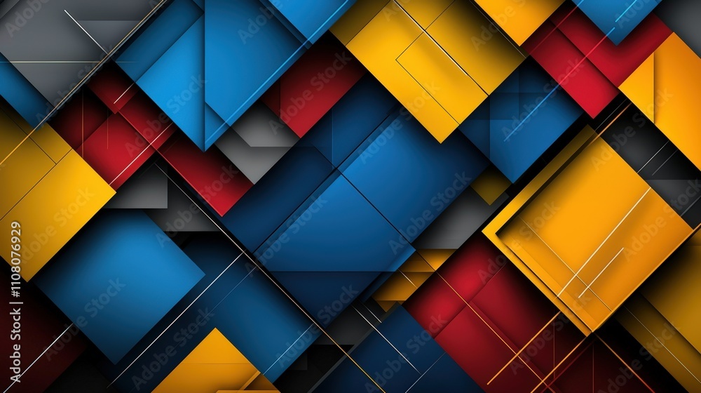 Poster dynamic geometric composition abstract art colorful design modern aesthetics bold visuals creative c
