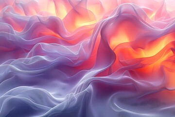 Obraz premium Abstract flowing fabric with warm hues creating a dreamy landscape.