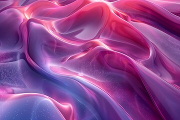 Obraz premium Abstract flowing waves in vibrant pink and purple hues.