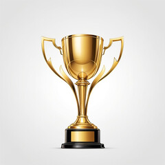 Fototapeta premium winner golden trophy cup on white background