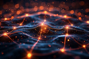 Fototapeta premium Abstract representation of interconnected data and energy flow.