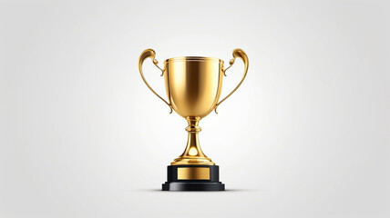 Fototapeta premium winner golden trophy cup on white background