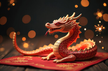 Fototapeta premium fabulous eastern serpent or dragon
